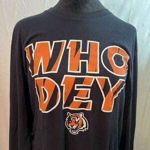 47 Brand Cincinnati Bengals WHO DEY Long Sleeve T Shirt Men's Medium